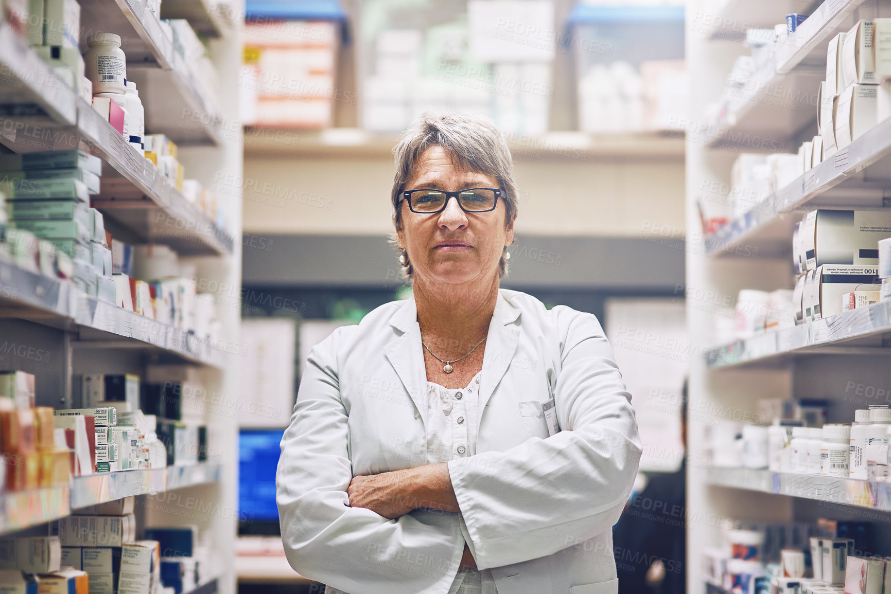 Buy stock photo Shot of a pharmacist at work
