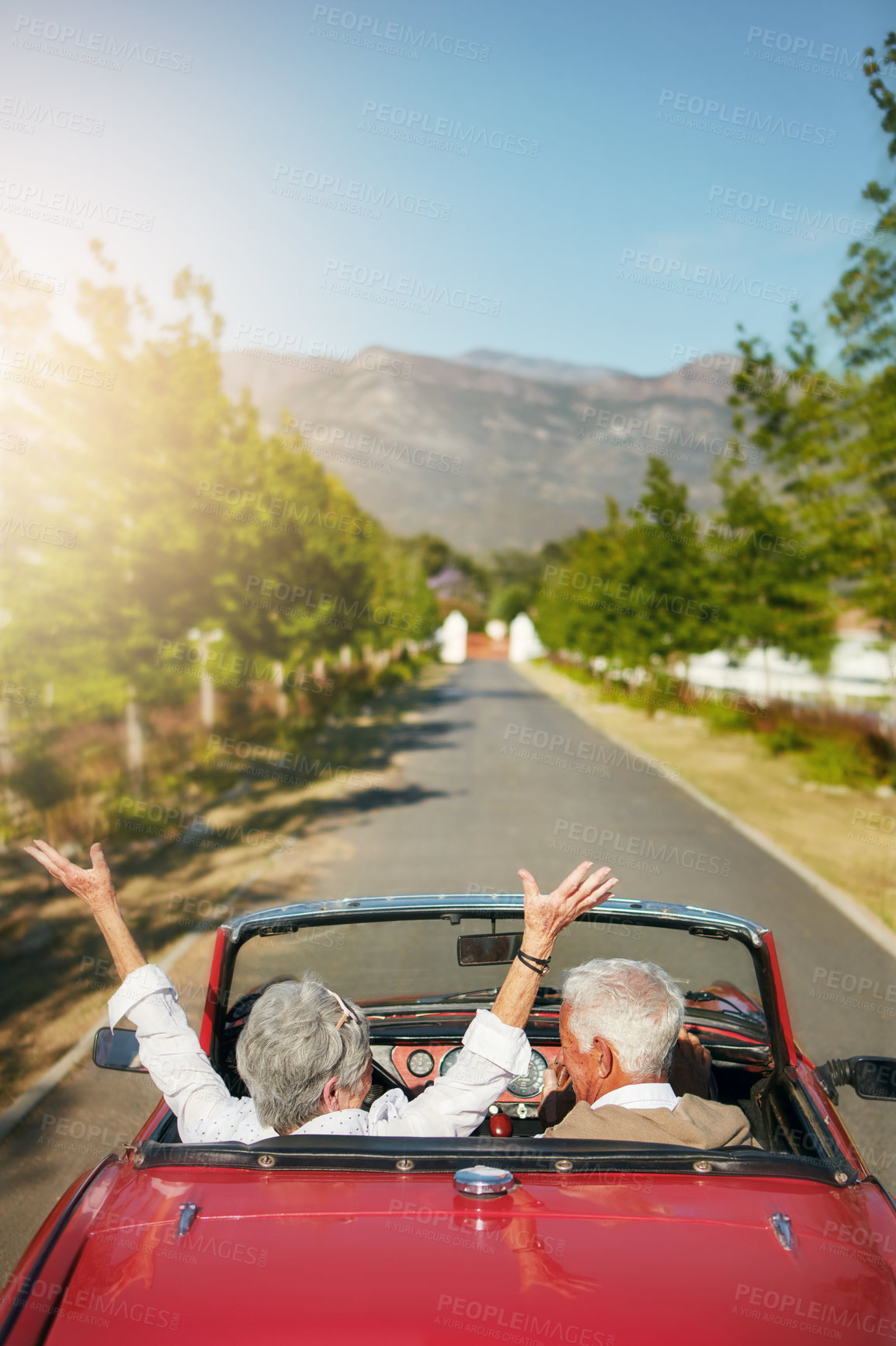 Buy stock photo Shot of a senior couple going on a road trip 