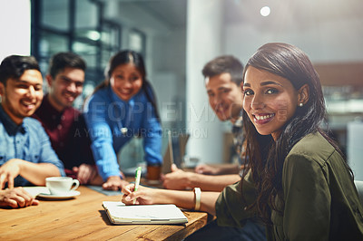 Buy stock photo Portrait of a team of designers working together in an office