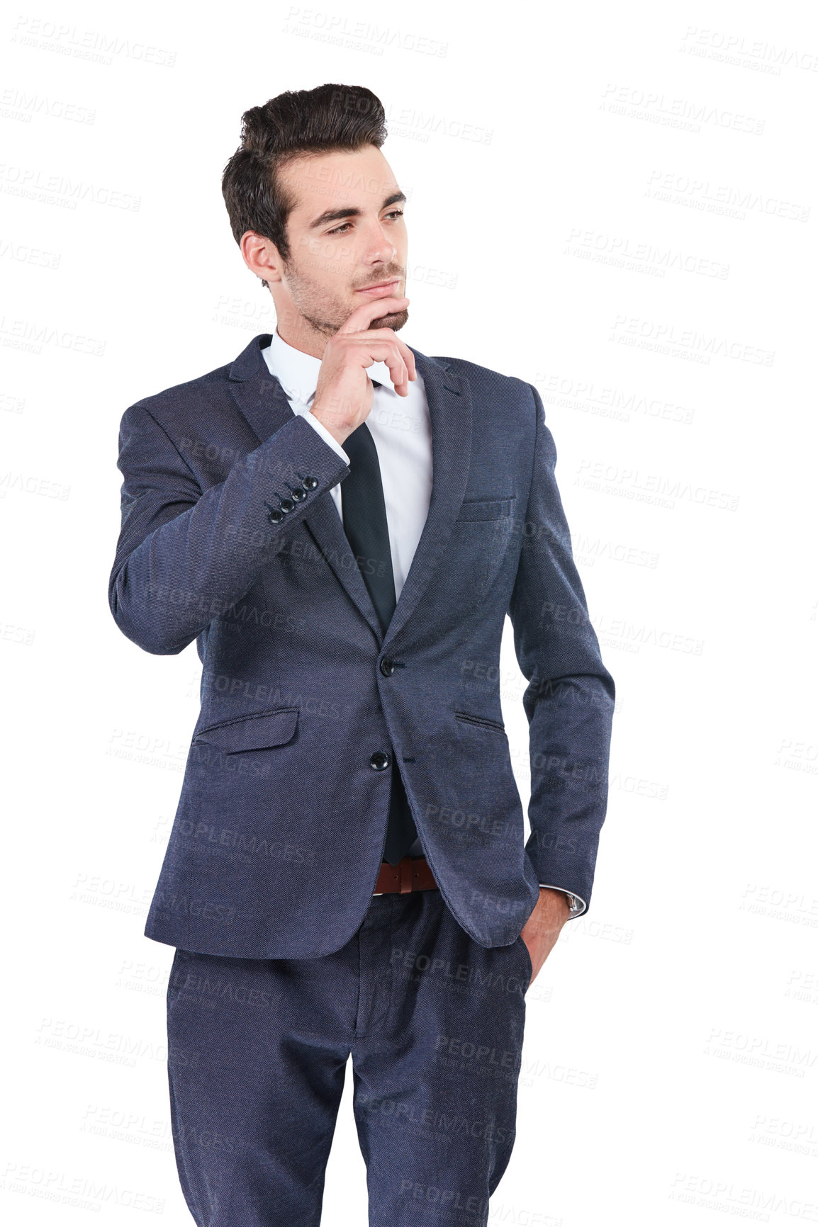 Buy stock photo Studio shot of a young businessman isolated on white