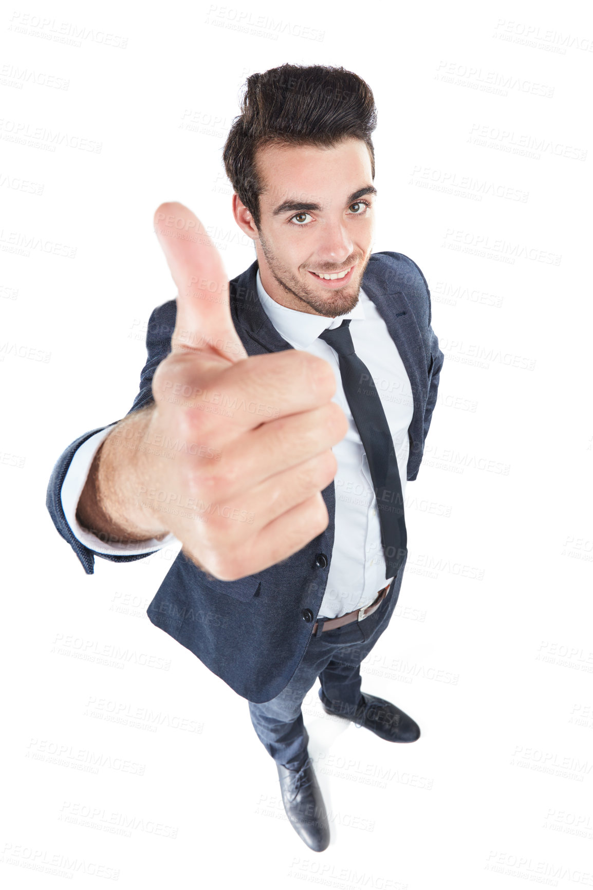 Buy stock photo Studio shot of a young businessman isolated on white