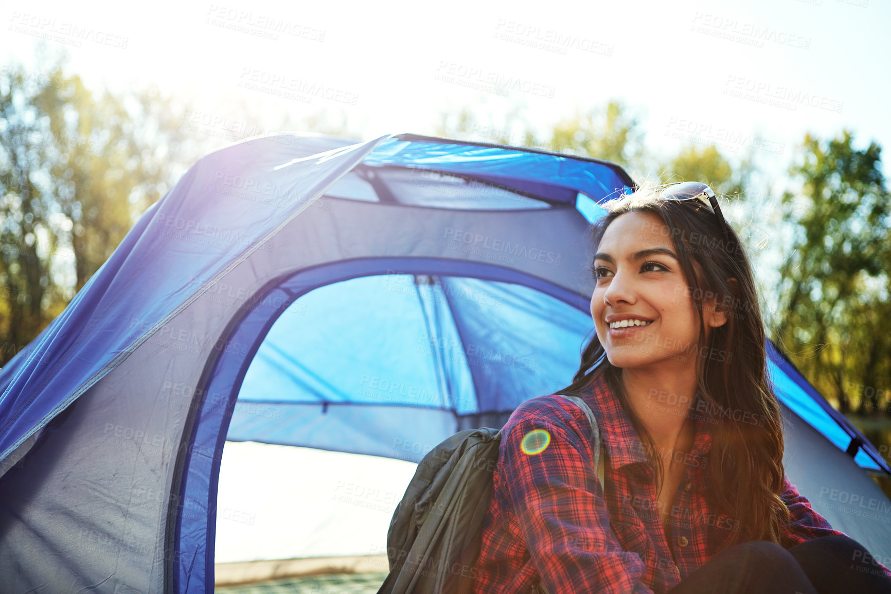 Ellen went camping with her