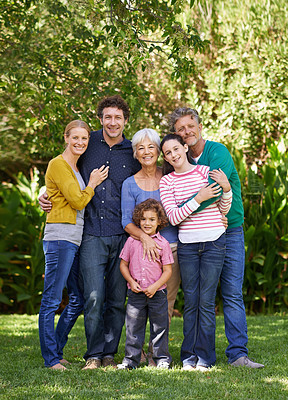 Buy stock photo Shot of a family posing for a photo