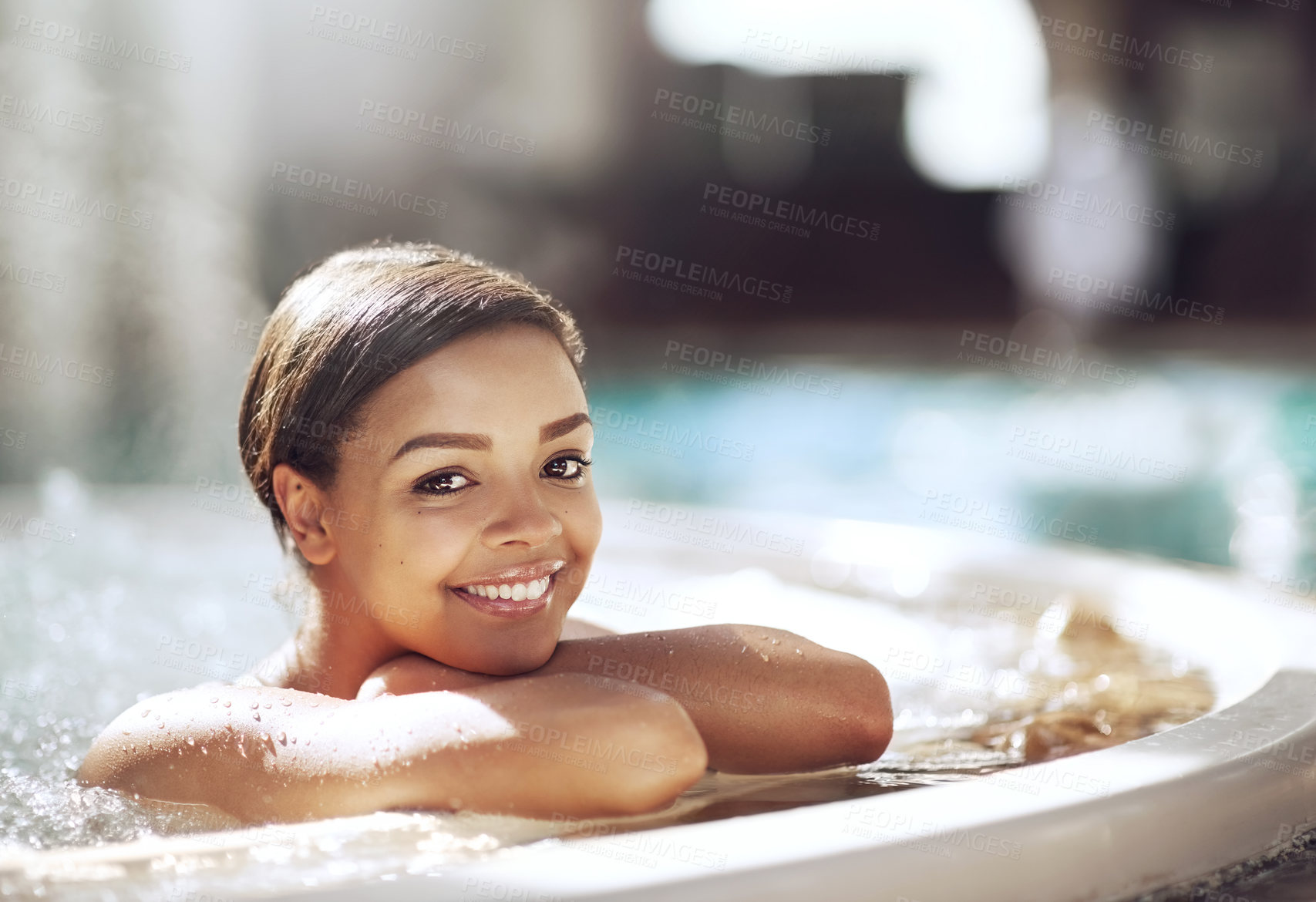 Buy stock photo Shot of a beautiful young woman at the beauty spa