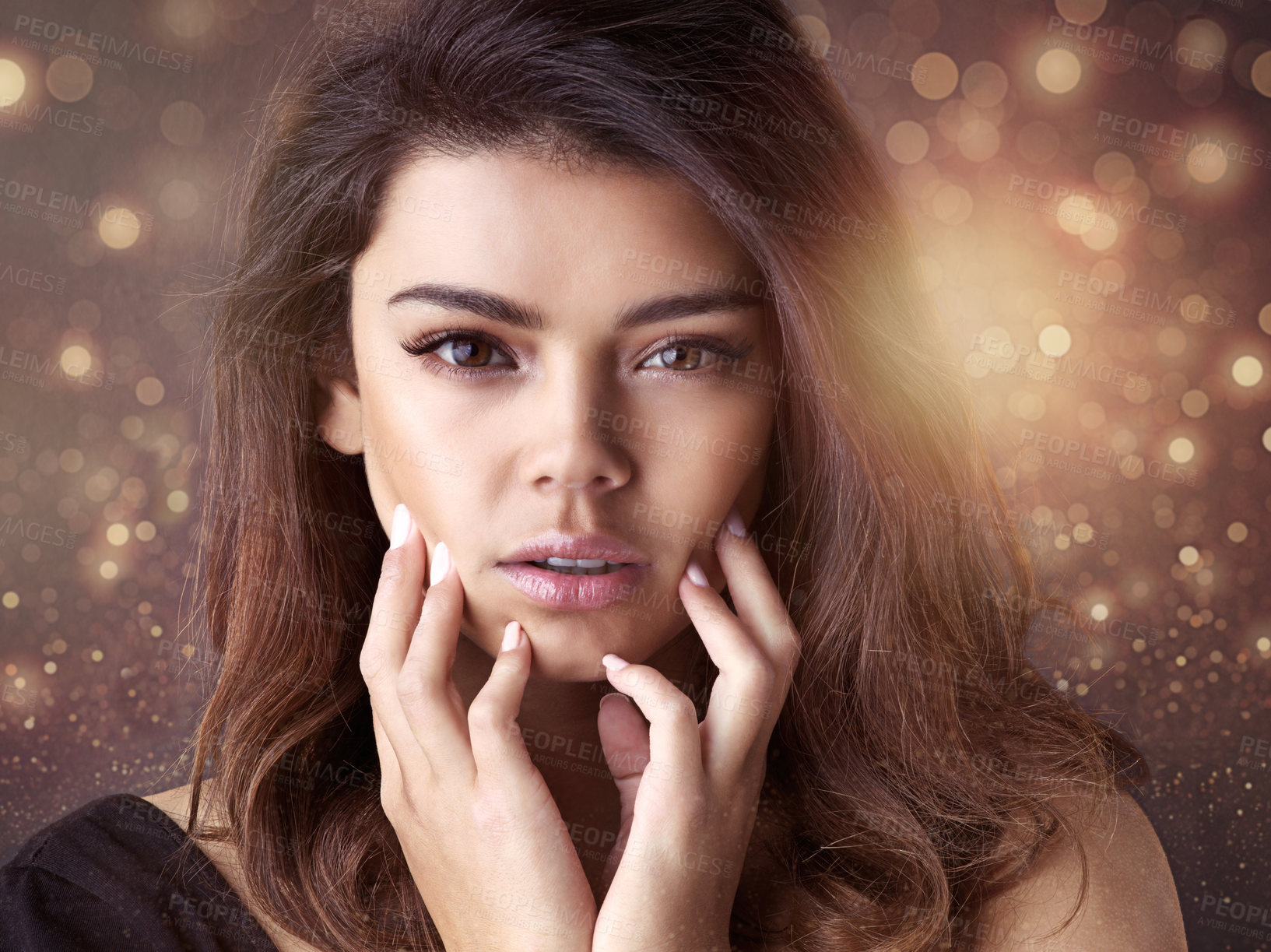 Buy stock photo Studio shot of a beautiful young woman posing in the studio