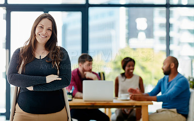 Buy stock photo Cropped portrait of a young female designer standing in the office