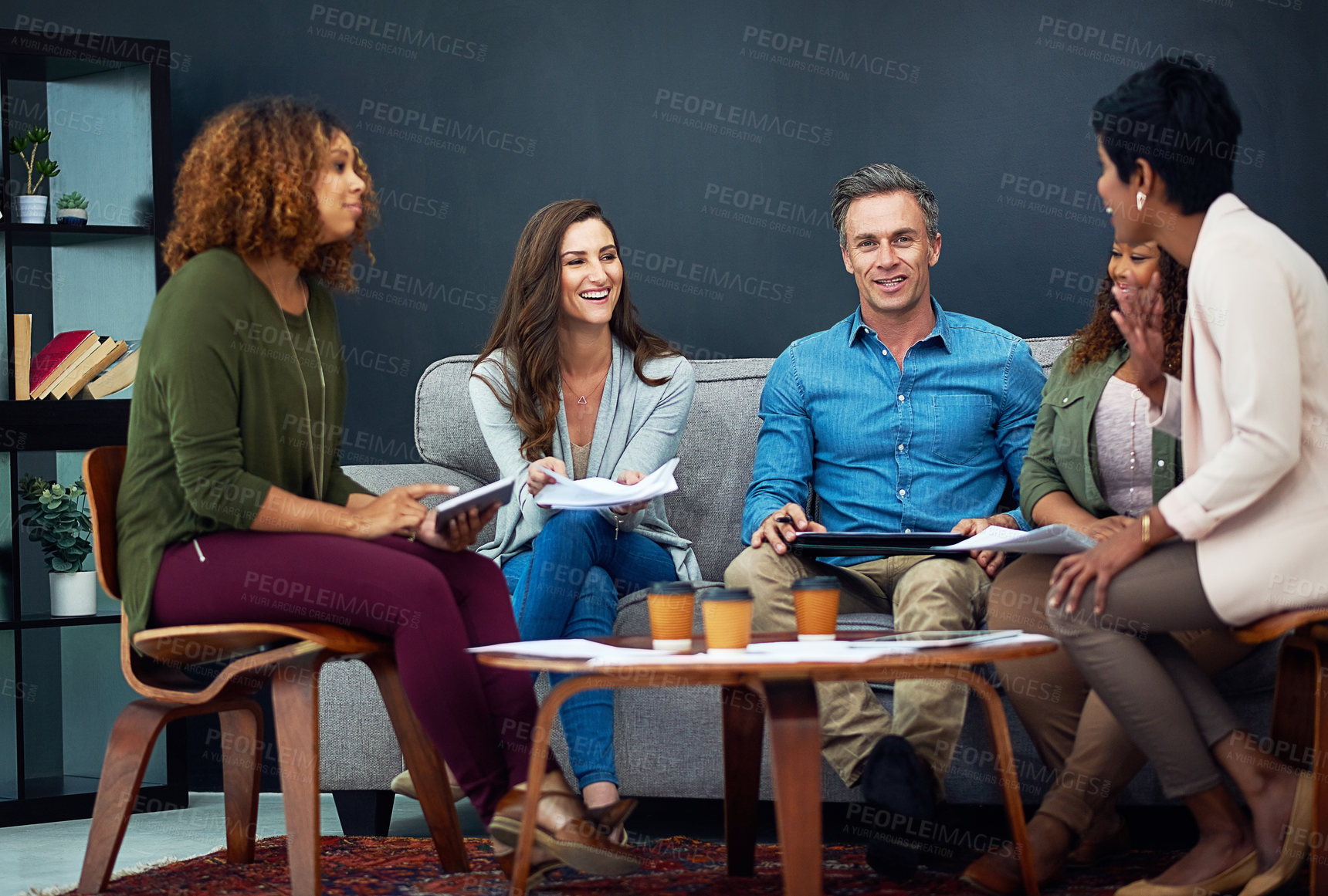 Buy stock photo Portrait of a creative team meeting in the office