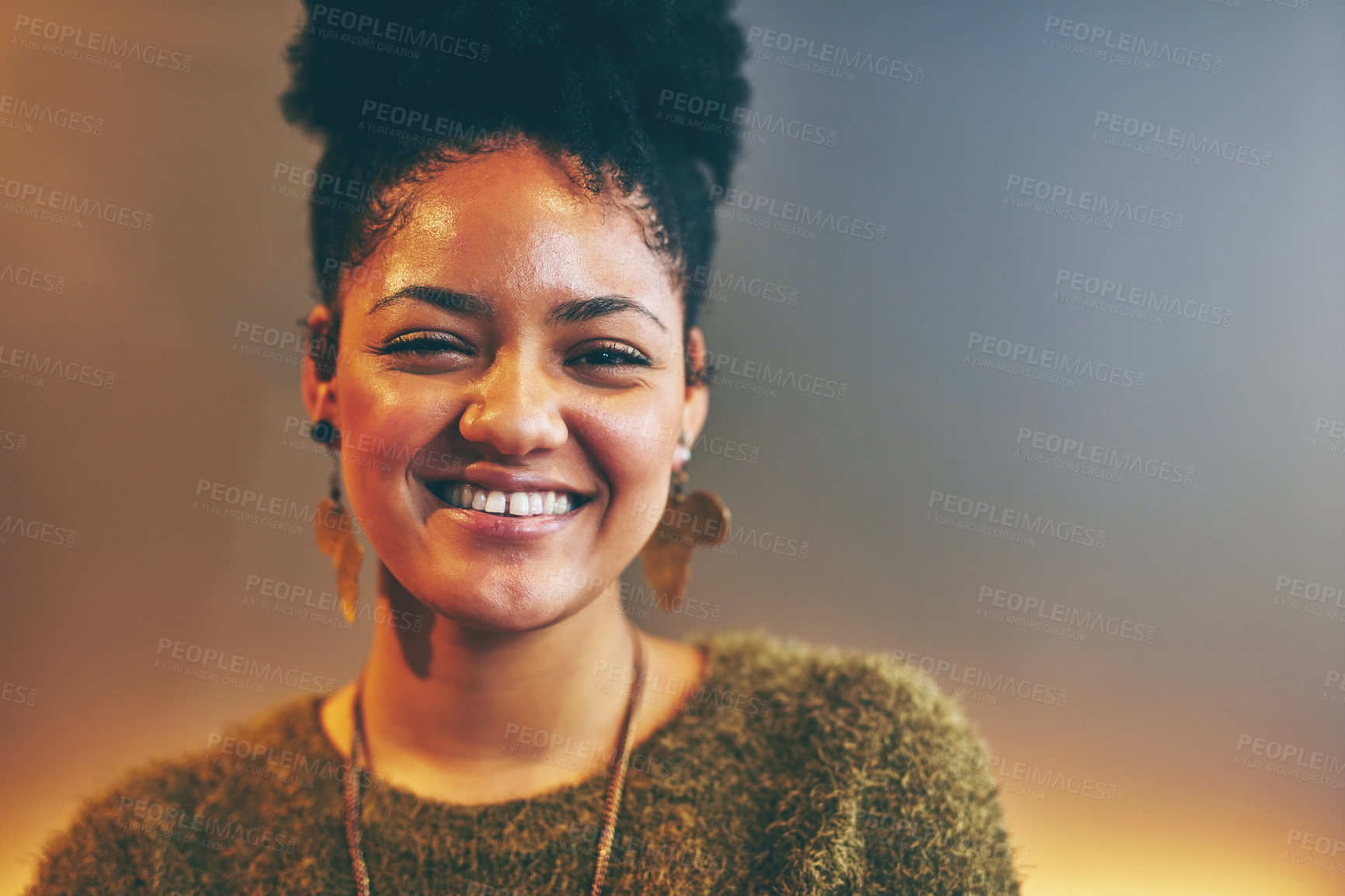 Buy stock photo Portrait of an attractive young woman