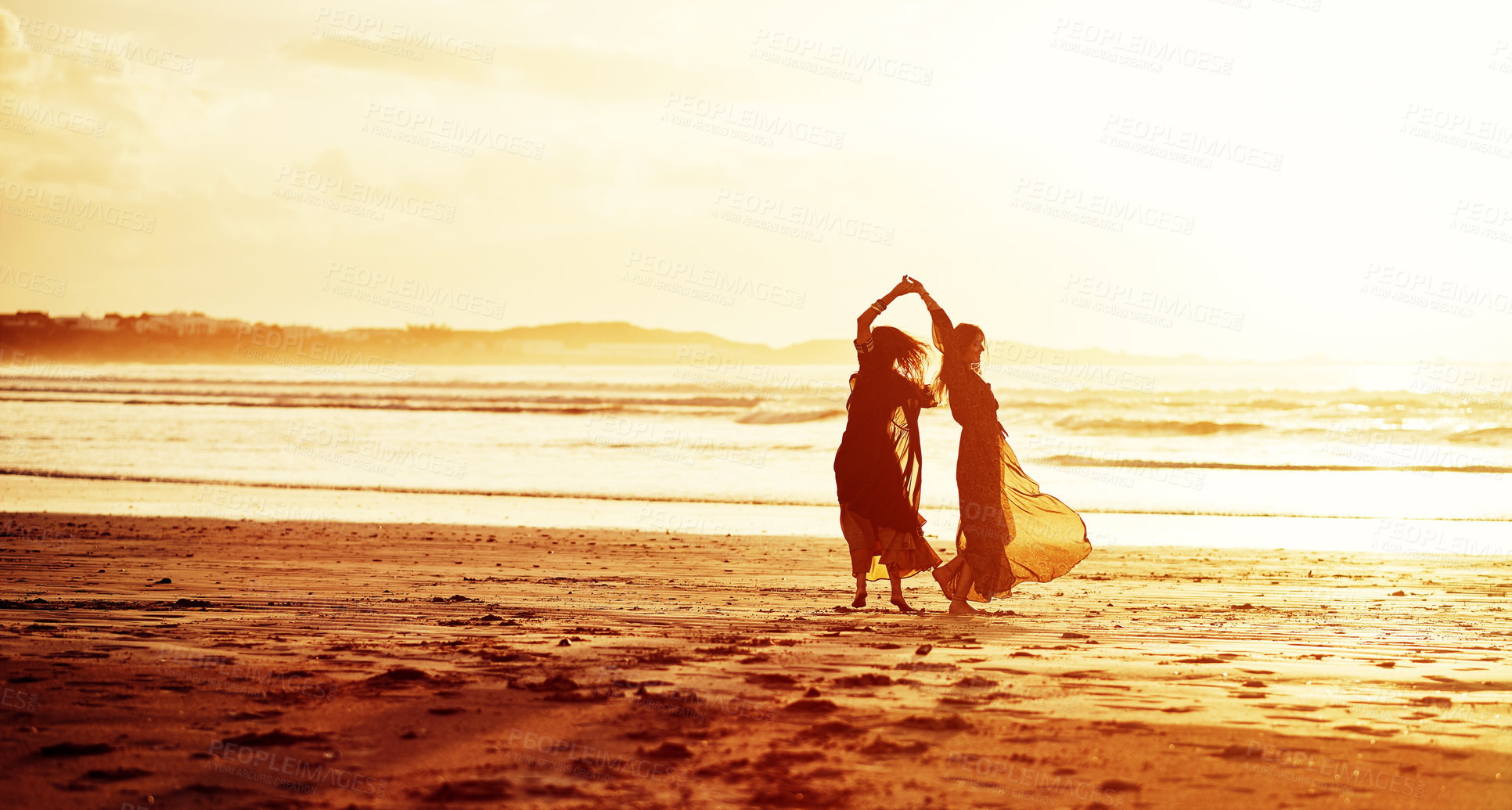 Buy stock photo Shot of young people together on the beach