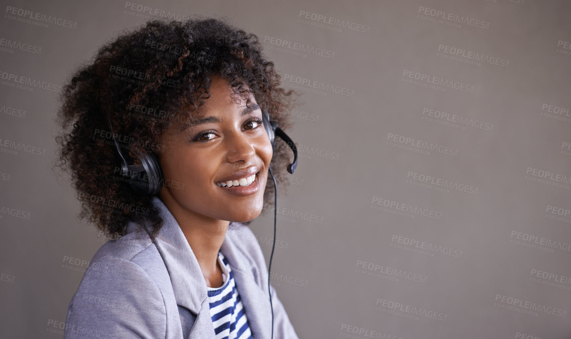 Buy stock photo Cropped shot of an attractive young woman working at home