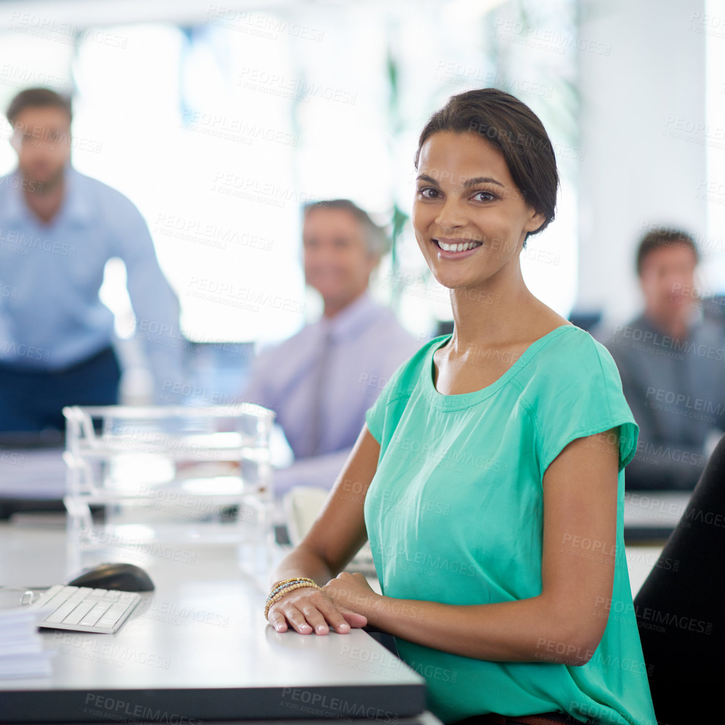 Buy stock photo Cropped shot of businesspeople working in the office