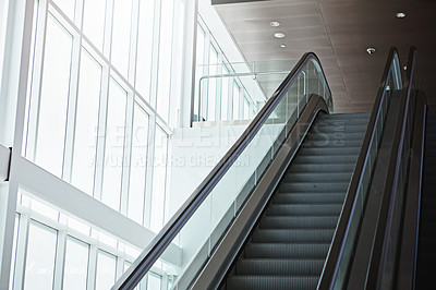 Buy stock photo Cropped shot of an escalator in an international airport
