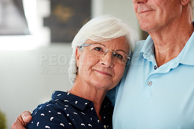 Buy stock photo Cropped shot of a senior couple standing together