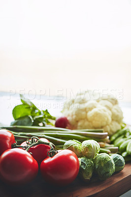 Buy stock photo Shot of a variety of fresh produce on a table