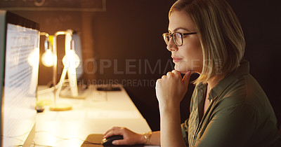Buy stock photo Cropped shot of a businesswoman working on her computer in the office