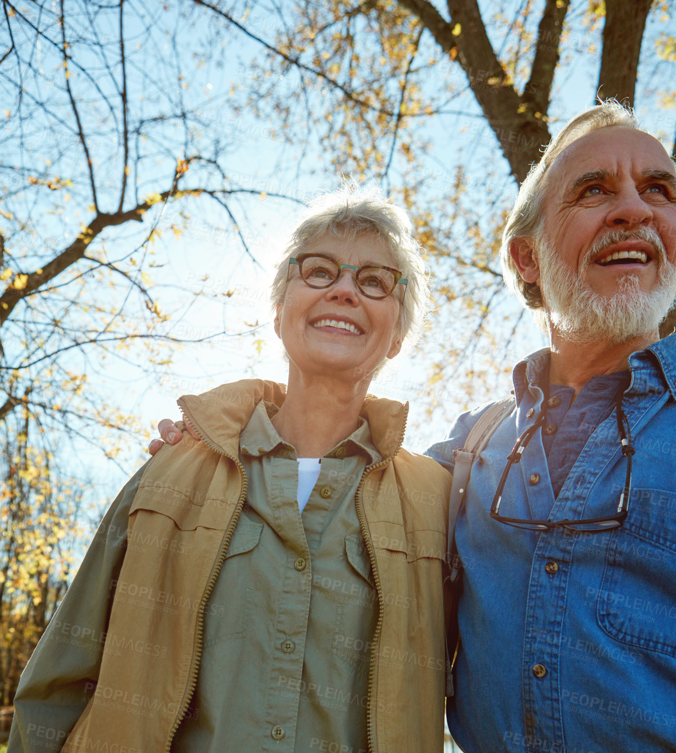 Buy stock photo Shot of a senior couple spending a day in nature together