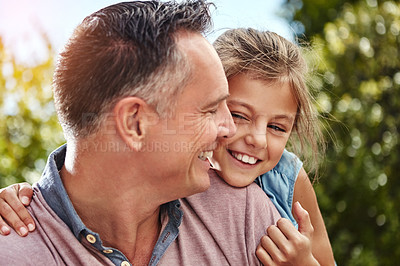 Buy stock photo Shot of a man spending some quality time with his little girl