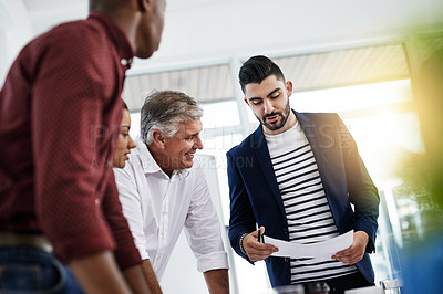 Buy stock photo Shot of creative employees working in a modern office