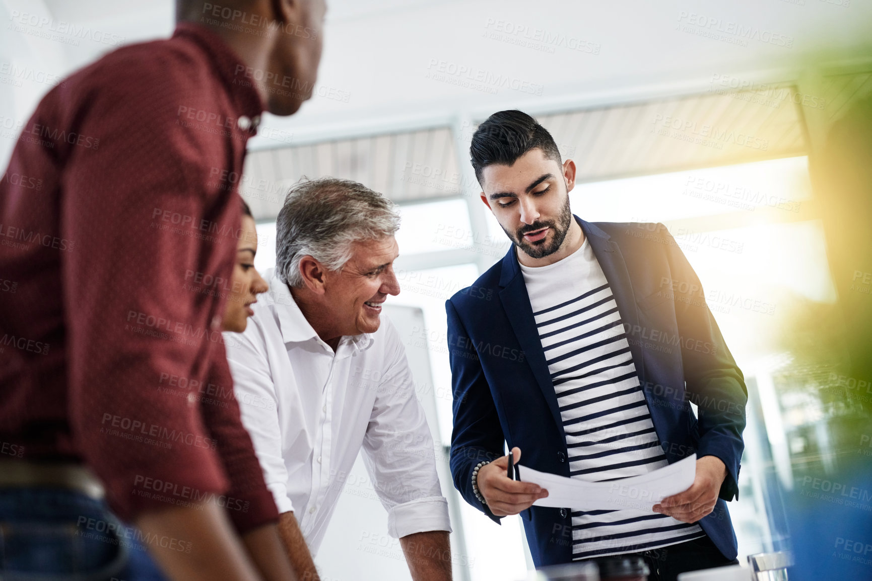 Buy stock photo Shot of creative employees working in a modern office