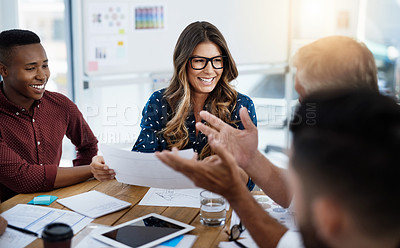 Buy stock photo Shot of creative employees working in a modern office