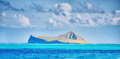 Buy stock photo Tropical island close to Oahu, Hawaii