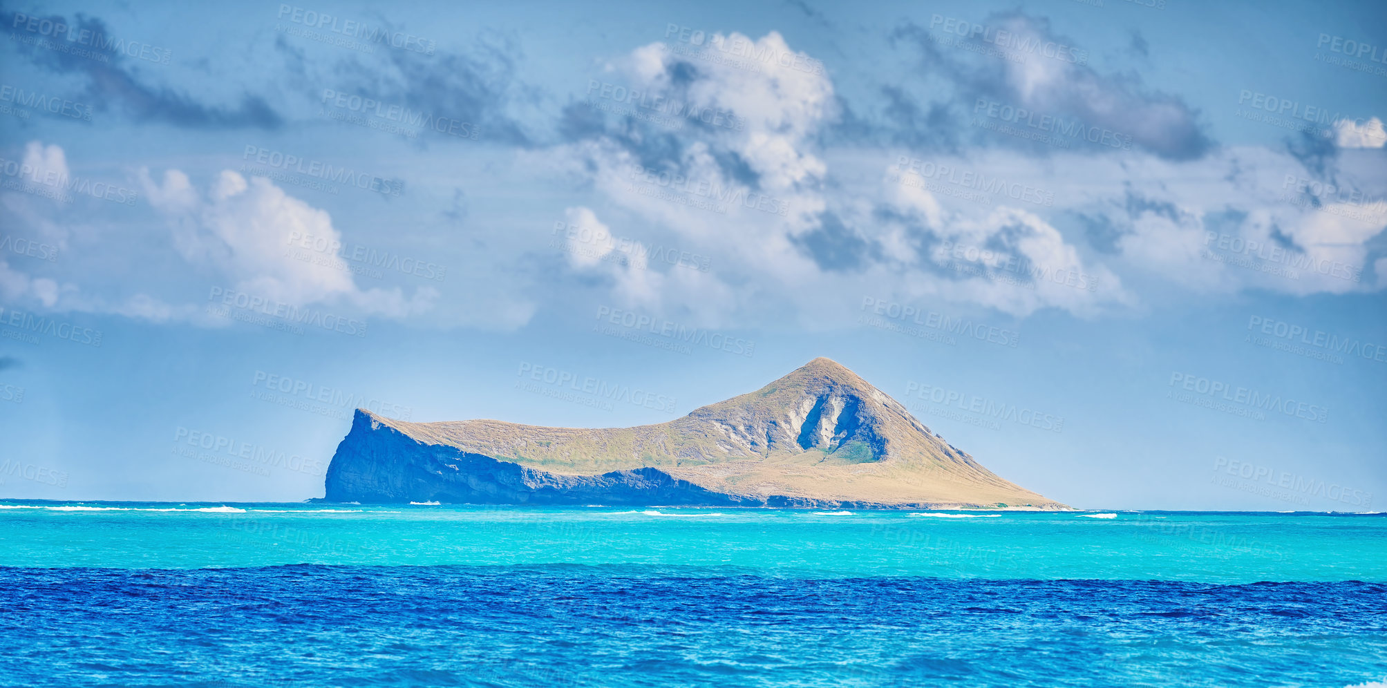 Buy stock photo Tropical island close to Oahu, Hawaii