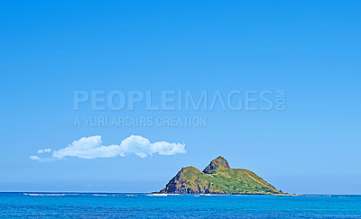 Buy stock photo Tropical island close to Oahu, Hawaii