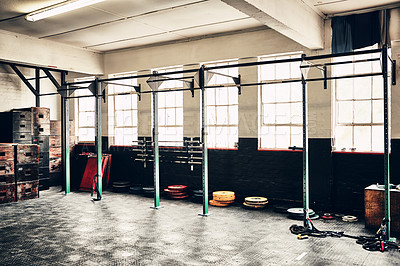 Buy stock photo Shot of the interior of a gym