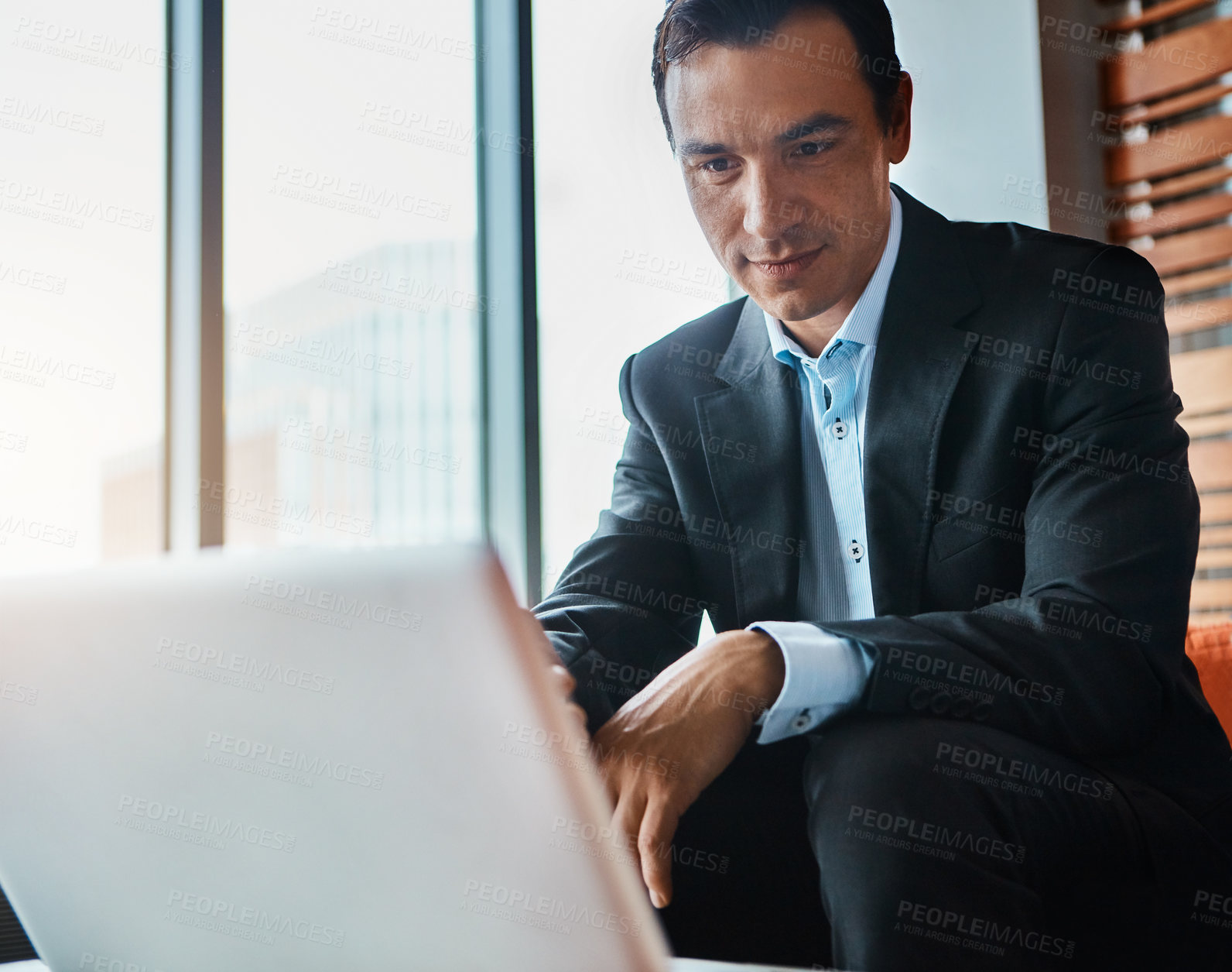 Buy stock photo Shot of mature businessmen working in a corporate office