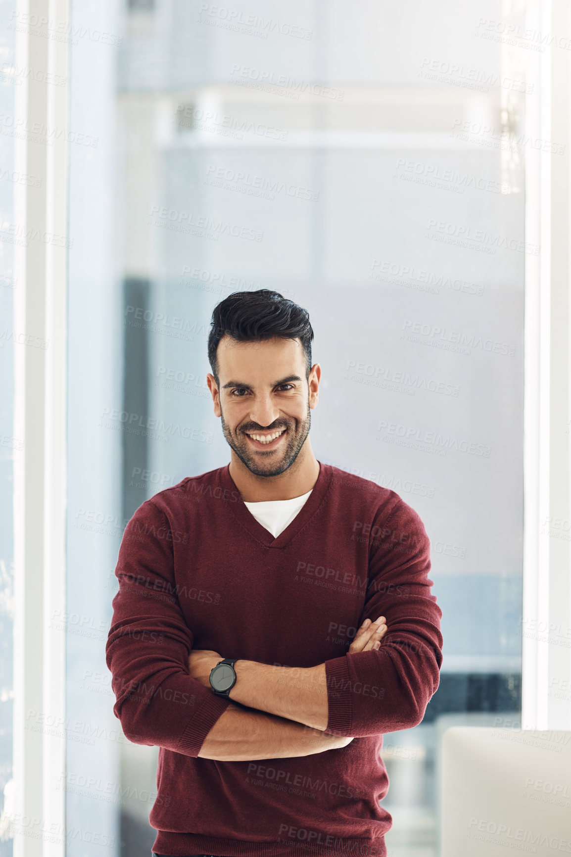 Buy stock photo Shot of a young businessman in the office