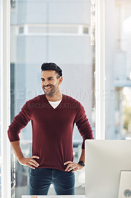 Buy stock photo Shot of a young businessman in the office