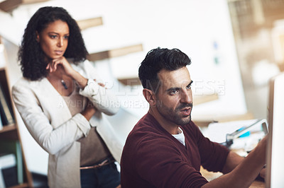 Buy stock photo Shot of young businesspeople in the office