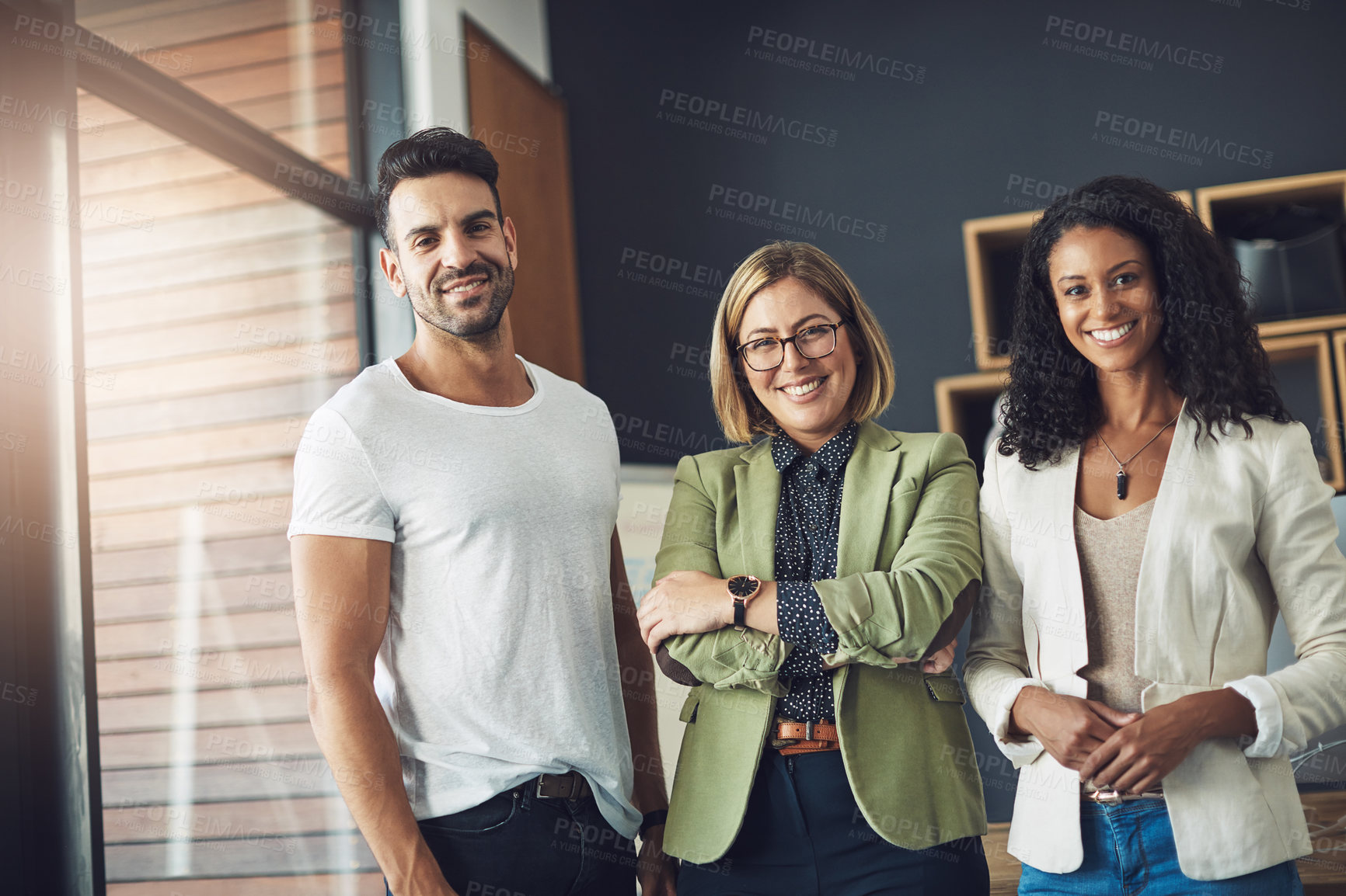 Buy stock photo Shot of young businesspeople in the office