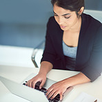 Focused on finishing her report