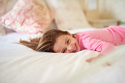 Buy stock photo Shot of a little girl at home