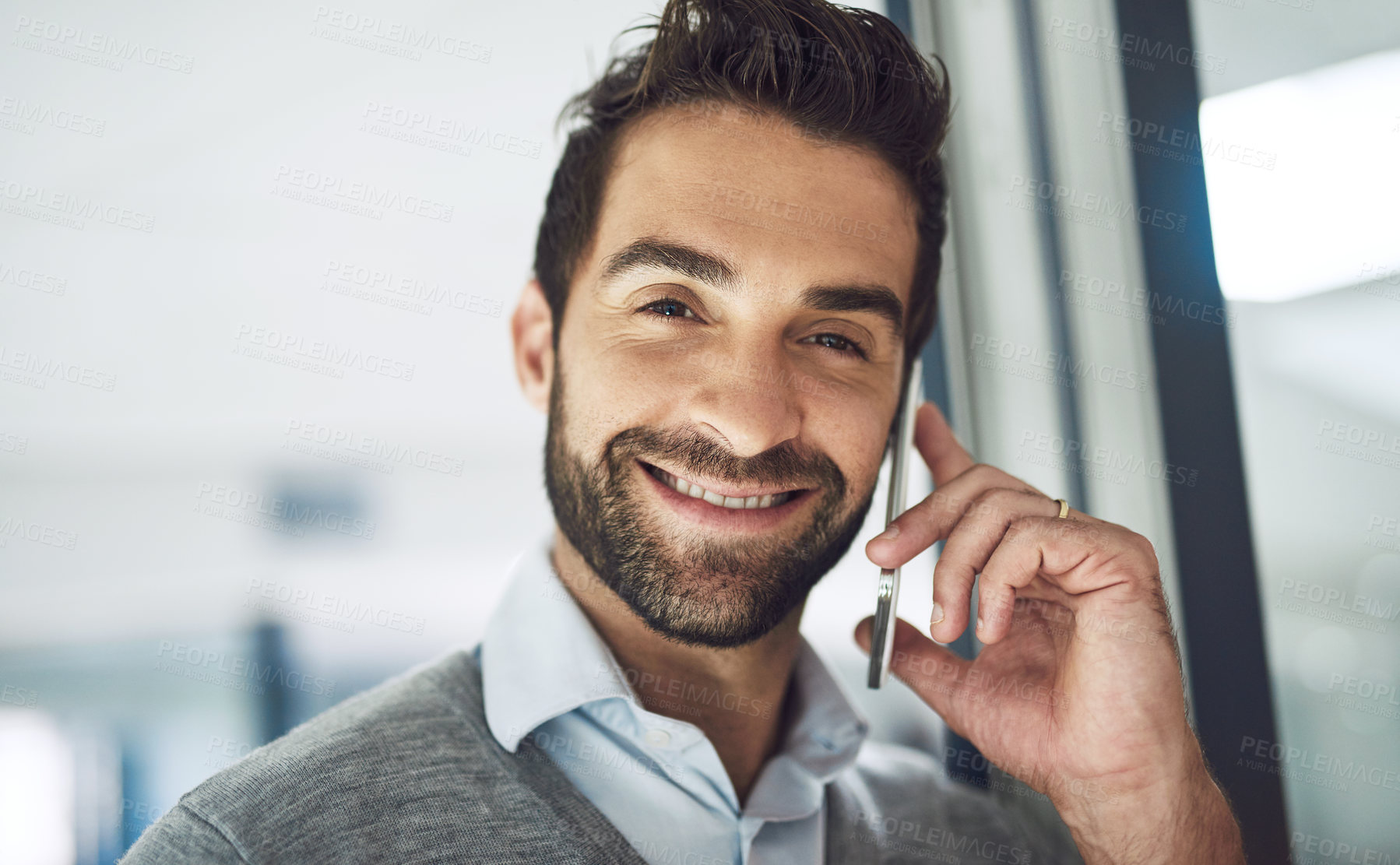 Buy stock photo Cropped shot of a businessman working in his office