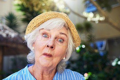 Buy stock photo Cropped shot of a senior woman at home