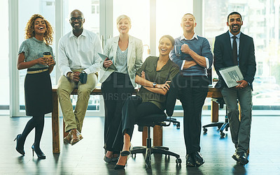Buy stock photo Portrait of a group of businesspeople in an office