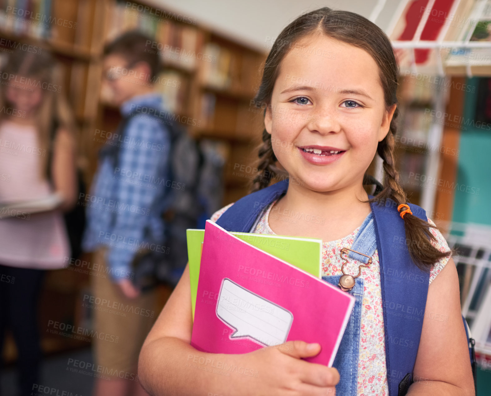 Buy stock photo Portrait of a young girl at school