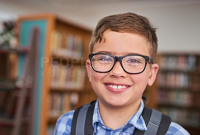 Buy stock photo Portrait of a young boy at school