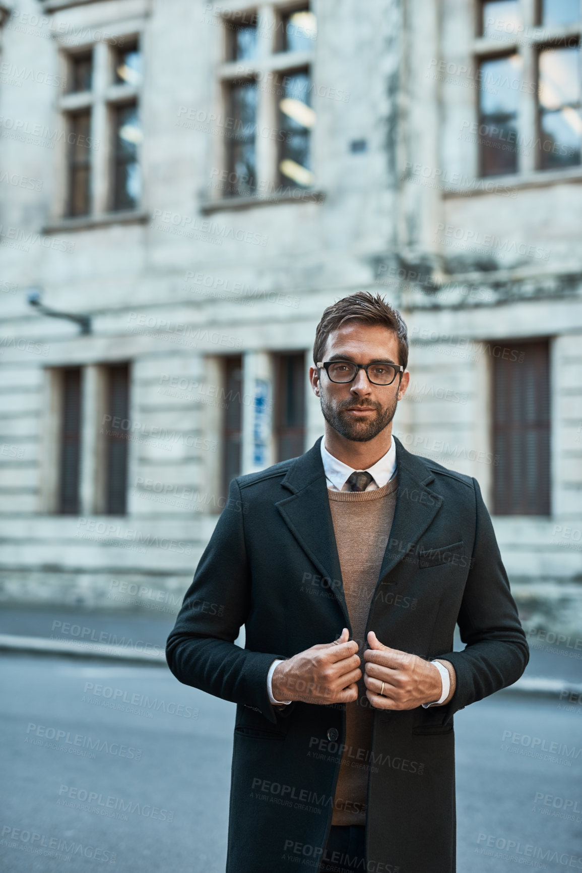 Buy stock photo Cropped portrait of a handsome businessman about town