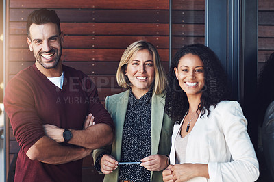 Buy stock photo Shot of young businesspeople at the office