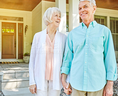 Buy stock photo Cropped shot of seniors outside during the summer