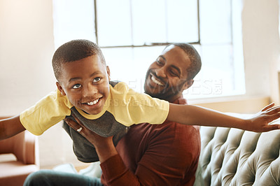 Buy stock photo Shot of a family having fun indoors 