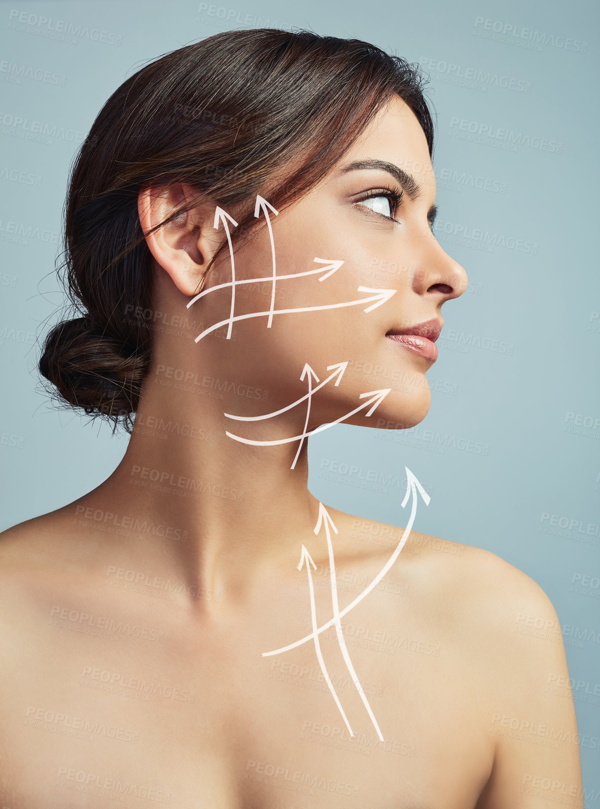 Buy stock photo Studio shot of a woman with flawless skin