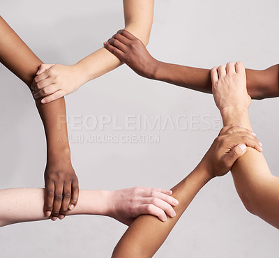 Buy stock photo Cropped shot of a unified team