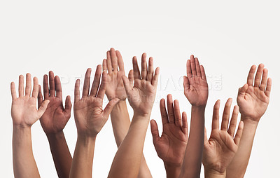 Buy stock photo Cropped shot of unrecognizable people's hands