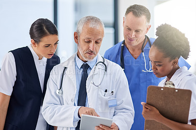 Buy stock photo Cropped shot of doctors in the hospital