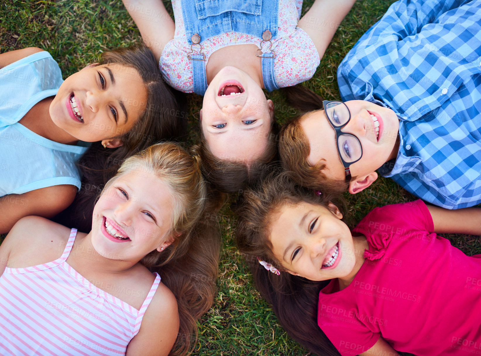 Buy stock photo Shot of a group of elementary school children together