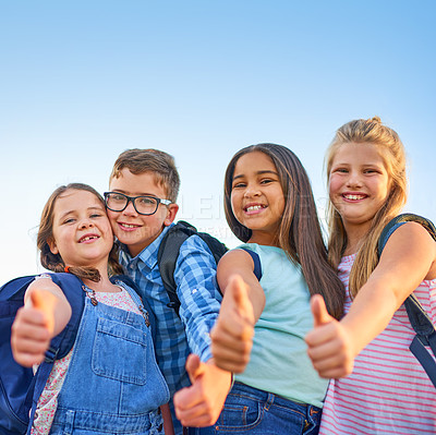 Buy stock photo Shot of a group of elementary school children together
